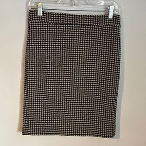 J. Crew Black and Cream Tweed Pencil Skirt